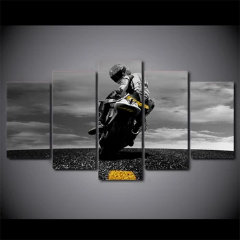 

5 Pieces Racing Sports Car Wall Art Canvas Pictures For Living Room Bedroom Home Decor Printed Canvas Paintings