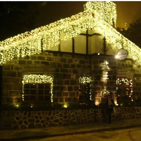 

4M120Led lights flasher lamp outdoor waterproof socket curtain lighting string Christmas decoration lamp indoor ice bar lamp