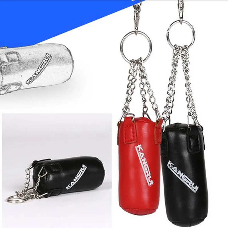 NEW Boxing Gloves Keychains Men punch mini sandbag Plated Sports Key