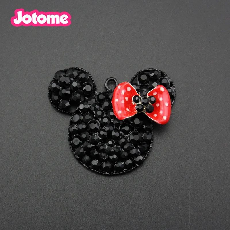 

Girl Minnie Mouse Pendant necklace Rainbow bow accessories