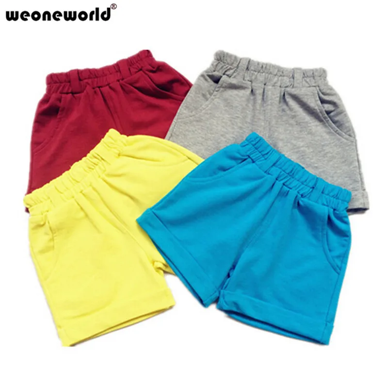 Weoneworld/ Летний стиль Повседневные пляжные шорты для детей Детская одежда хлопковые шорты для маленьких мальчиков для 80-120 см