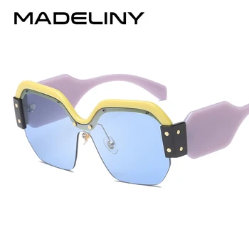 

MADELINY New Design Oversized Square Sunglasses Women Brand Designer Retro RimlessSun Glasses Female UV400 MA438