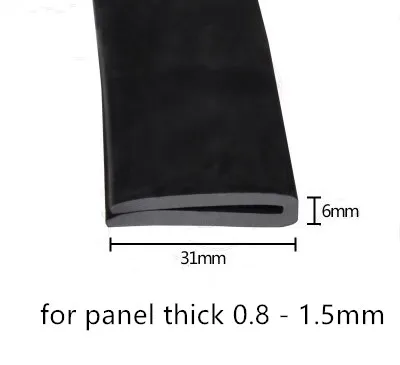 Резиновые уплотнения полосы U 31x6x31 мм Для 0,8-1,5 мм толщиной Стекло автомобиля металла дерево панель край борта Encloser щит черный