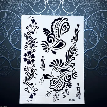

1PC Sexy Black Ink Henna Tatoo Flower Design Waterproof Tattoo Paster Women Hand Leg Mehndi Flash Temporary Tattoo Sticker PBJ26