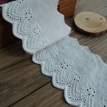

5 Yards / Pure Cotton Embroidery Accessories, Clothing Decorative Corner Edge Handmade DIY Material White Width 8.5cm YS0350