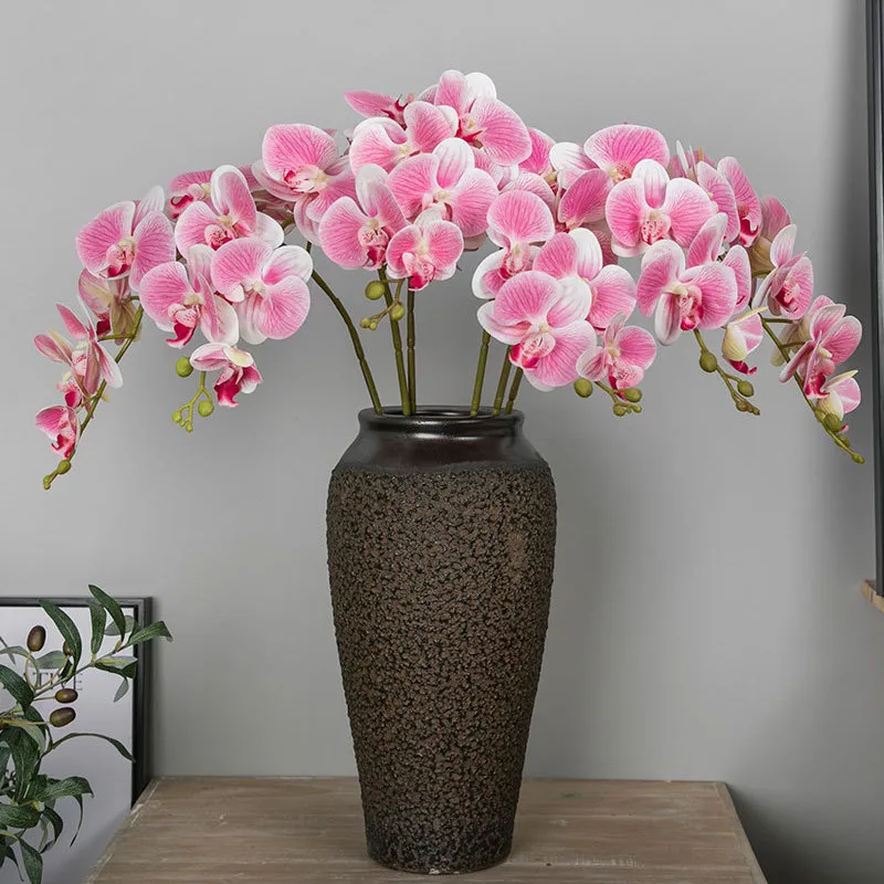 Flone 9 Heads Artificial Butterfly Orchid Flowers Real Touch Butterfly Orchid Simulation Orchid Flowers Wedding Home Party Decor (1)