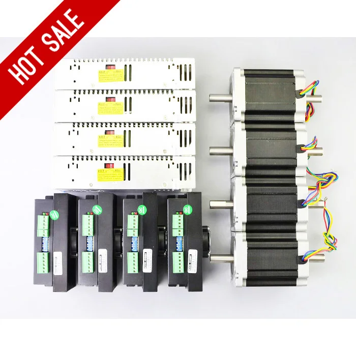 

4 Axis CNC Kit 8.5Nm/1204oz.in Nema 34 Stepper Motor & Driver CNC Mill Router Lathe Robot