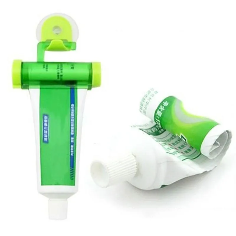 

KECTTIO Plastic Rolling Tube Toothpaste Squeezer Easy Dispenser Bathroom Storage Shelves Racks Toothpaste Dispenser Holder