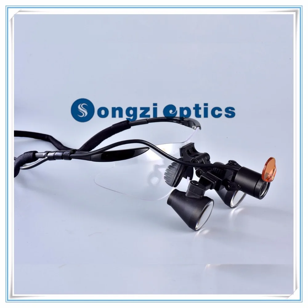 

(2.5X,3X,3.5X optional) Black Goggles Frame Binocular Surgical Dental Loupes & LED light Come With a Yellow Fliter