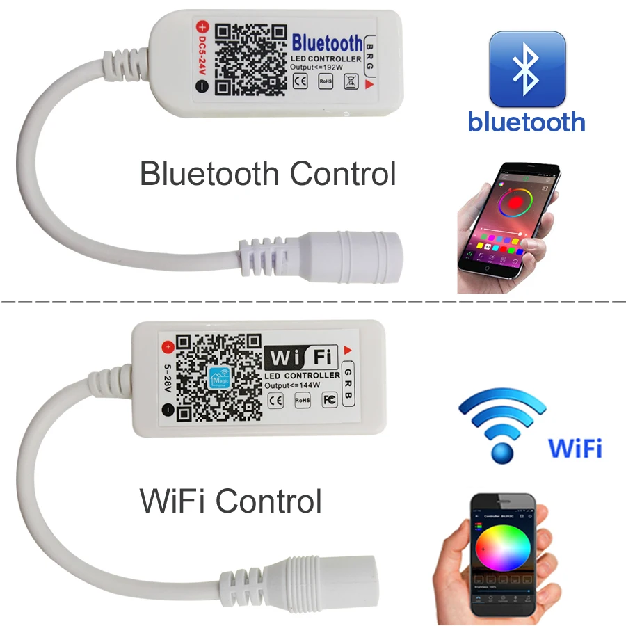 Мини Bluetooth WiFi светодиодный контроллер DC 5 в 12 В для RGB/RGBW СВЕТОДИОДНАЯ лента SMD 3528 5050 2835 управление музыкой и домом WiFi контроллер