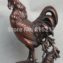 Bi00923 1" Китай Китайский Фэншуй Бронзовый Богатство фермер Зодиак Год Петуха петух статуя