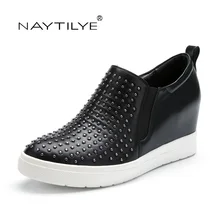 Повседневная классическая женская обувь без шнуровки, черный цвет, узор в горошек, весна-осень, обувь из эко-кожи, размеры 36-41,, NAYTILYE