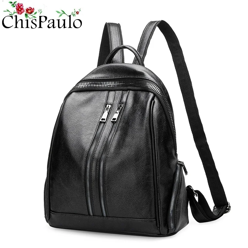 

CHISPAULO Fashion Women Genuine Leather Kanken Backpack Large Capacity Vintage Woman Backpacks For Teenage Girls Mochila N016
