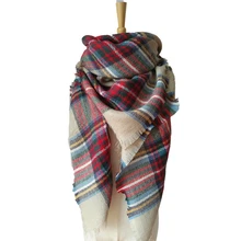Winter Children’s Cashmere Tartan Plaid Scarf Kids Scarves Boys Girls Designer Acrylic Warm Bufandas Blanket Shawls