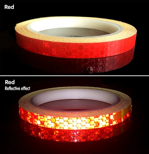1 см X 800 см/315 дюйма Люминесцентная отражающая лента, светоотражающая лента наклейка на грузовик, автомобиль, мотоцикл, велосипед безопасности MTB использования - Цвет: Красный