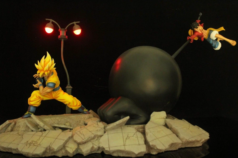 ドラゴンボールワンピース悟空vsルフィ決戦ジオラマ像led独占ver One Piece Luffy One Pieceone Piece Luffy Aliexpress