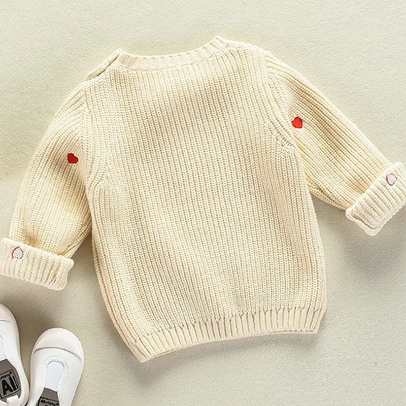 Baby Girl Christmas Girls Sweater White Red Heart Pattern Knit Clothes For Toddler Kids Girl Autumn Cotton Warm Winter Sweaters  (11)