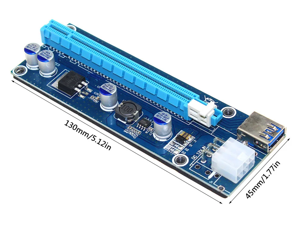 PCI-E Raiser PCI E Express 1X To 16X Riser Card USB 3,0 PCI-E SATA To 6Pin кабель питания для BTC Bitcoin Mining Antminer