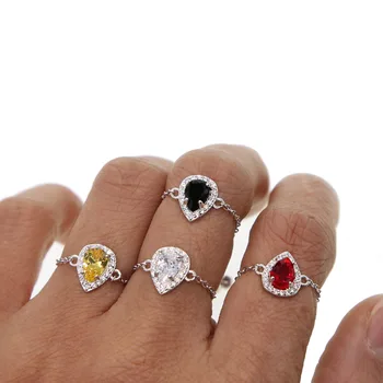 

wedding engagement gift silder adjust chain various color white black red yellow cute stunning fashion women delicate chain ring