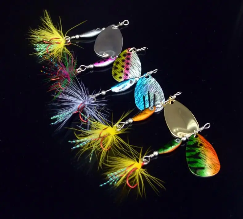 hot sale 6.5g fishing spoon lure hard bait 10pcs/lot trout lure black