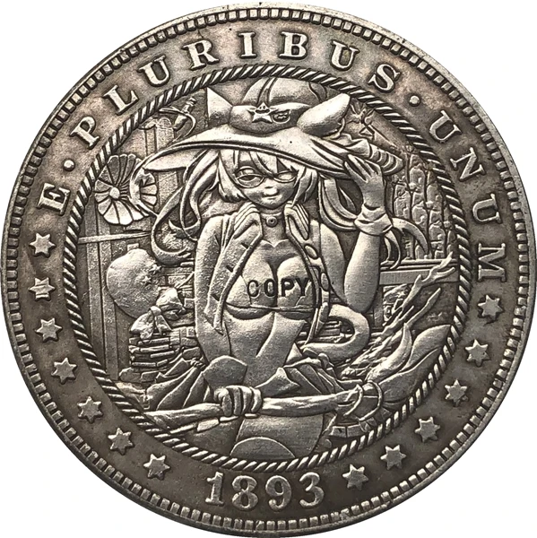 Hobo Nickel 1893-S копия монеты доллара США Моргана тип 147 | Дом и сад