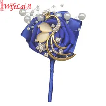 WifeLai- ручной работы Золотой павлин из алмазов свадебный корсаж бутоньерки Жених выпускного вечера Свадебный костюм булавка X994-17