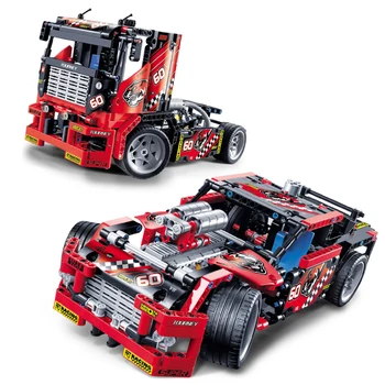 

608pcs Technic Race Truck Car 2 In 1 Transformable Model Building Block Bricks Sets 3360 DIY Toys Compatible with 42041