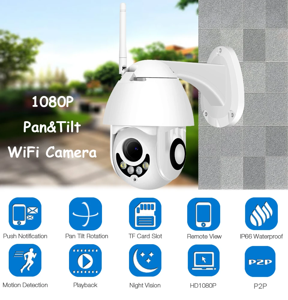 1080P 2MP Супер Мини PTZ скоростная купольная Беспроводная IP камера WiFi 1080P CCTV IR 30m Onvif наружная камера безопасности двухсторонняя аудио IMX307