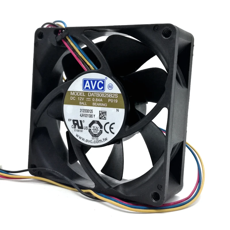 10 шт. 80 мм вентилятор для AVC DATB0825B2S 8025 DC 12V 0.84A ШИМ скорость ветра