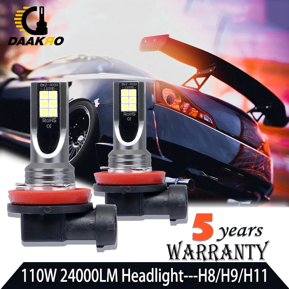 2 шт. H7 9005 H8 H9 H11 H4 H1 55 Вт 110 1000LM 2000LM светодиодный автомобильных фар преобразования для шаровидной луча 6000K светодиодный Алюминий фар