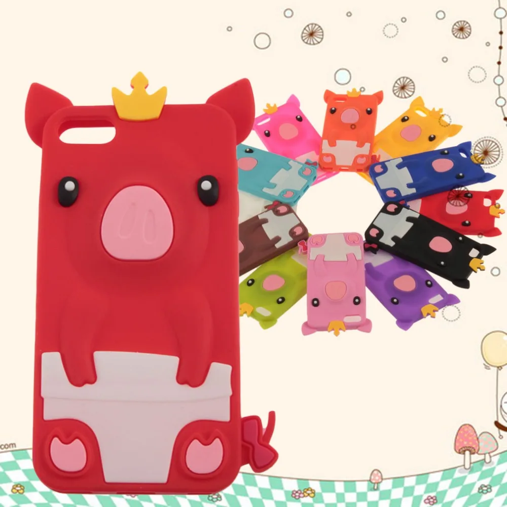 

PIG Crown Bow Tie SILICONE SKIN Rubber COVER CASE for iPod Touch