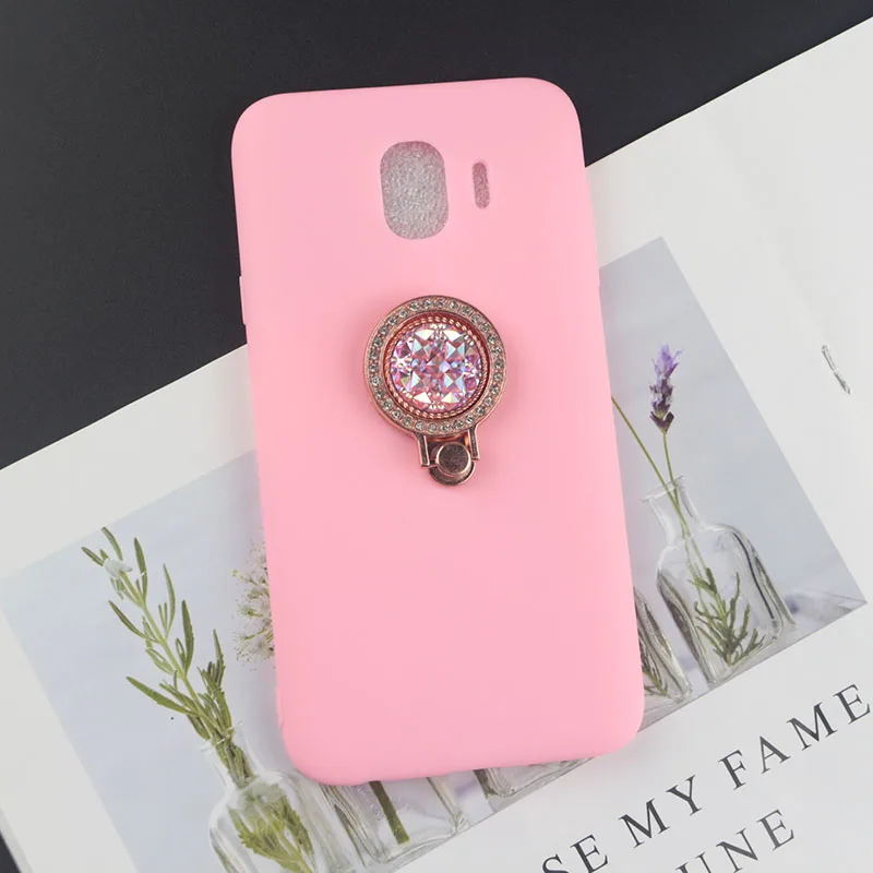 Мягкий чехол из ТПУ для samsung Galaxy J1 mini J2 Core J3 J4 Plus J5 J6 Prime J7 Bee Pearl Diamond - Цвет: DimondRing Pink