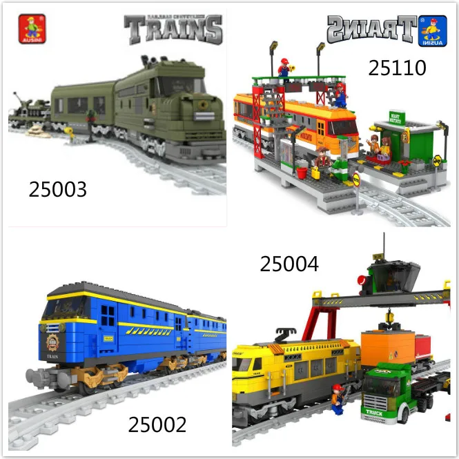 

Model building kits compatible with lego ausini train succession 3D blocks Educational model building toys hobbies for children
