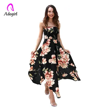 

Off the shoulder Elegant floral print women dress camis Wrap high waist summer dresses Sexy bow tie black casual female vestidos