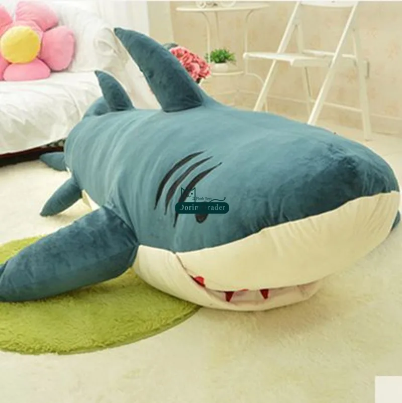 Dorimytrader Cartoon Animal Shark Beanbag Плюшевые мягкие акулы Игрушка Спящая сумка Tatami Sofa Mat Отличный подарок для детей Lover 2 Размеры