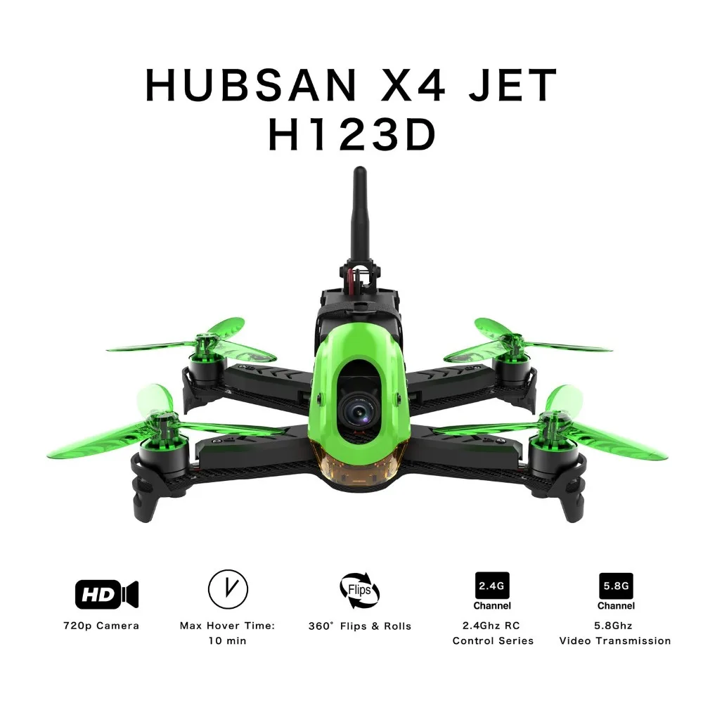 

Hubsan H123D X4 Jet 4CH 5.8G Micro Racing FPV Drone Mini Pocket Quadcopter RC Helicopter with HD 720P Camera 3D Roll RTF