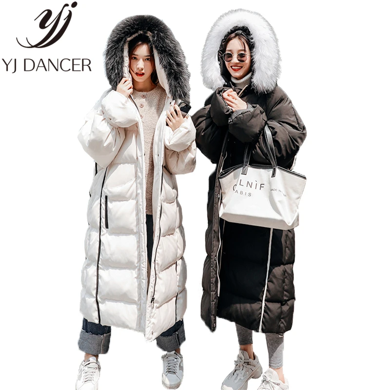

Winter Plus Size Coat Long Parkas Female 2018 Fashion New Hooded Big fur collar Thick Down Cotton Coat Warm Loose Woman Ljj288