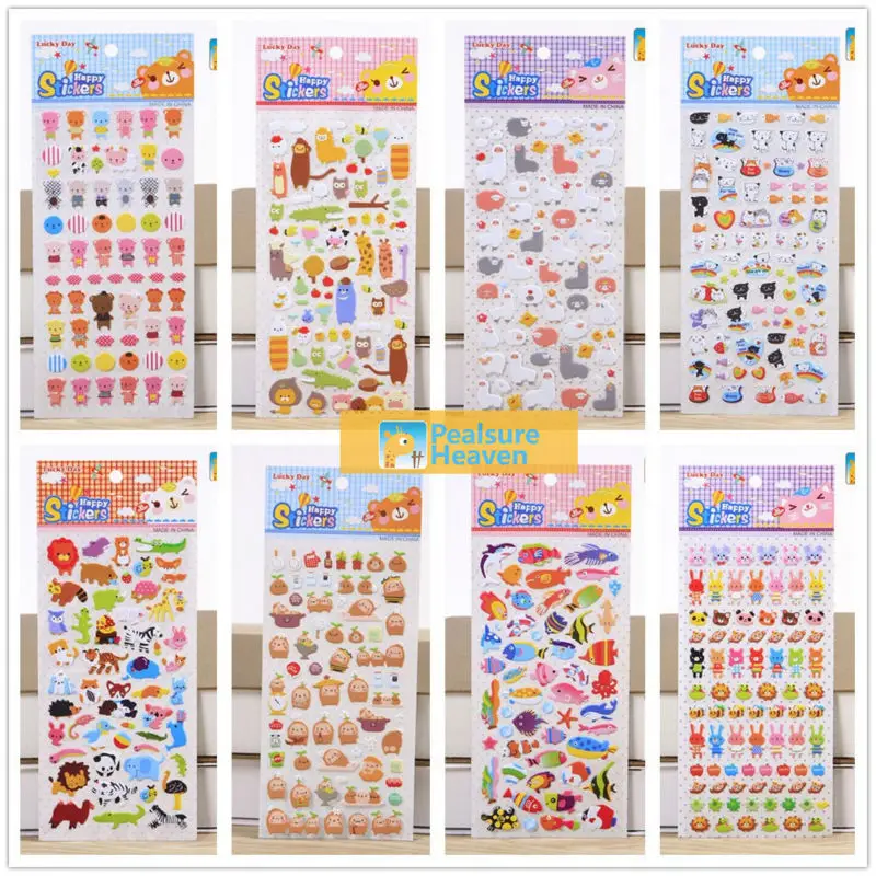 8pcs lot Korea Styling Kawaii 3D Cartoon Animal Estate zoo PVC Diary Bubble Stickers Decorative For