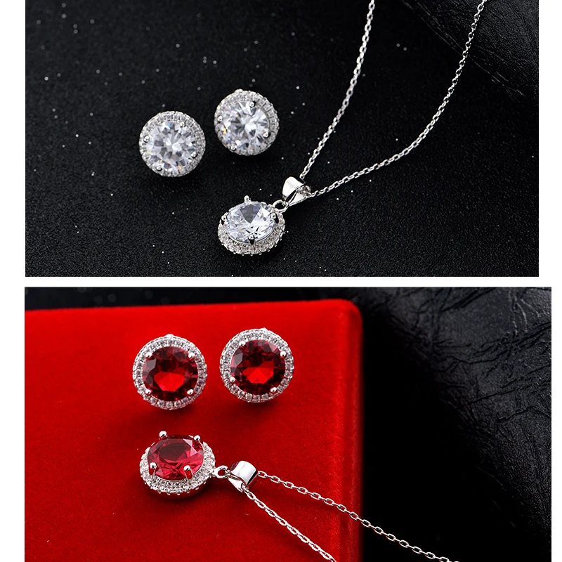 2019 модное женское большое круглое ожерелье и серьги с кристаллами комплект