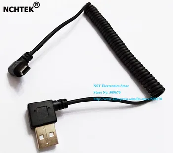 

NCHTEK Right Angled USB2.0 A Male to 90 Degree Angled Mini 5Pin USB Male Stretch Spring Cable/Free Shipping/10PCS