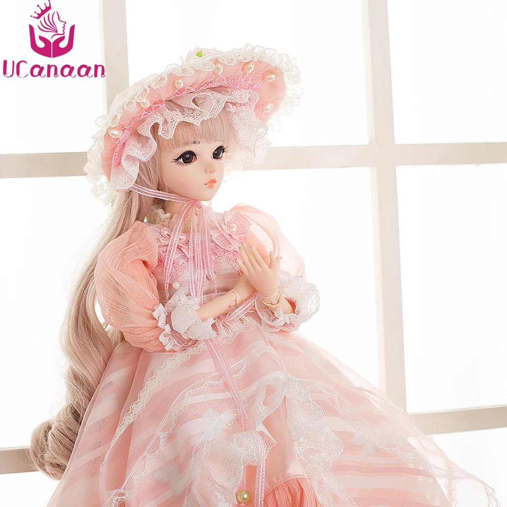 UCanaan 60CM BJD Dolls New Arrival SD Dolls With Outfit Elegant Dress Wigs Shose Hat Makeup Beautiful Dream Girls Toys KD Dolls