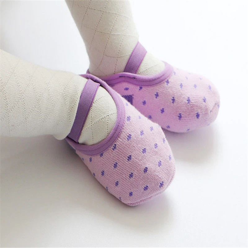 

5colors Baby First Walkers Baby Shoes Socks Infant Baby Girls Shoes Rubber Anti Slip Polka Dot Shoe Sole Baby Walker