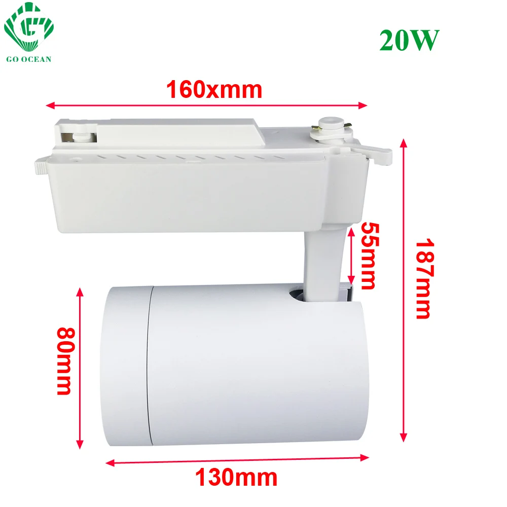 GO OCEAN Track Lighting Track Light 20W 30W Aluminum Clothing Shop Windows Showrooms Ceiling Rail Spotlights Track Lamp (1-1)