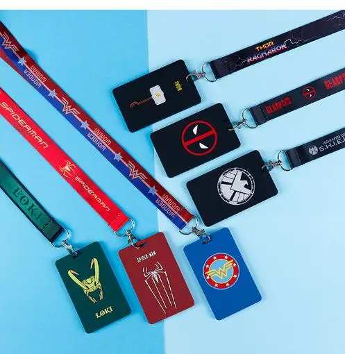

1Pcs Cartoon superheros Lanyard Key Chains Card Holders Bank Card Neck Strap Card Bus ID Holdersg QW-581