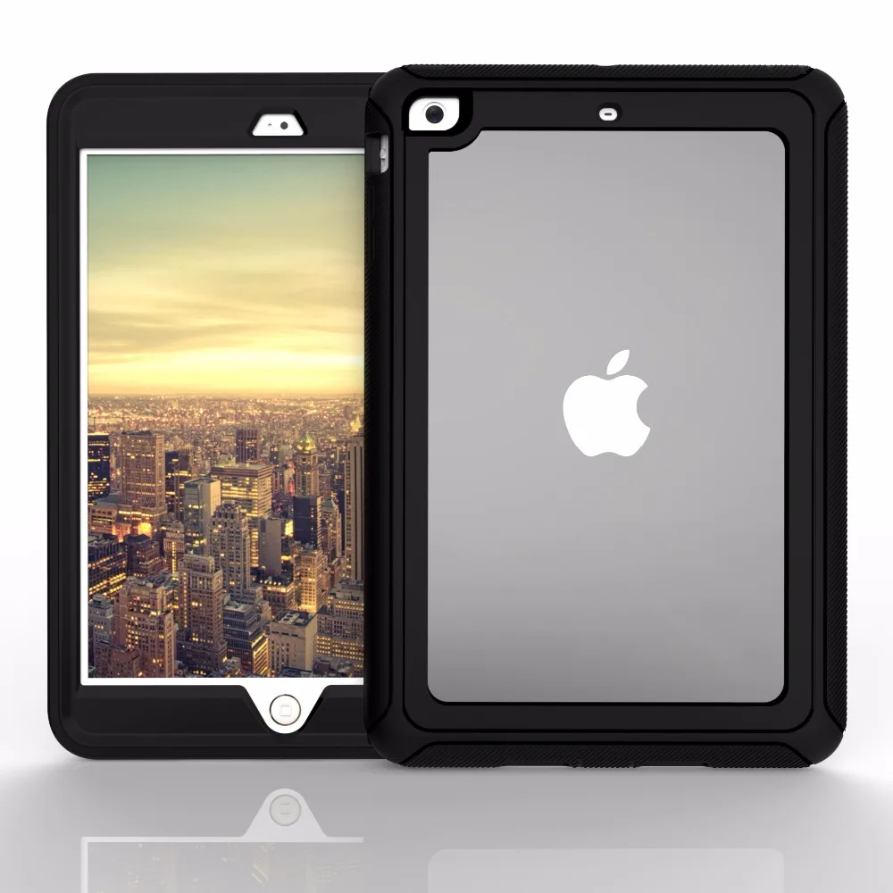 Для Apple iPad mini 3 2 1 PC + TPU бронированный противоударный защитный с прозрачной задней