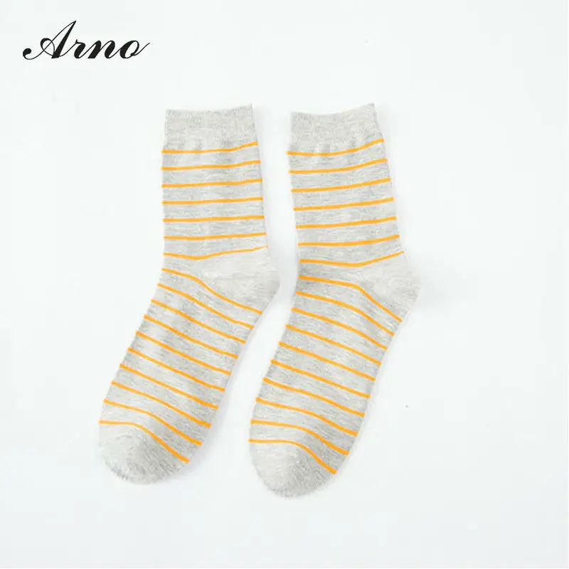 ARNO 5 пар/лот фирменные мужские носки Разноцветные носки хлопковые мужские полосатые дизайнерские свободные размеры LW5001-5L