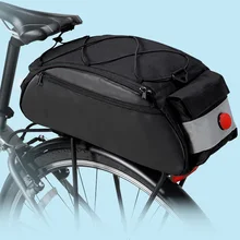 Tail Bicycle With Taillight Safety Bike Saddle Bag Panniers Waterproof Riding Large Capacity Cycling Seat Pouch Night Reflective