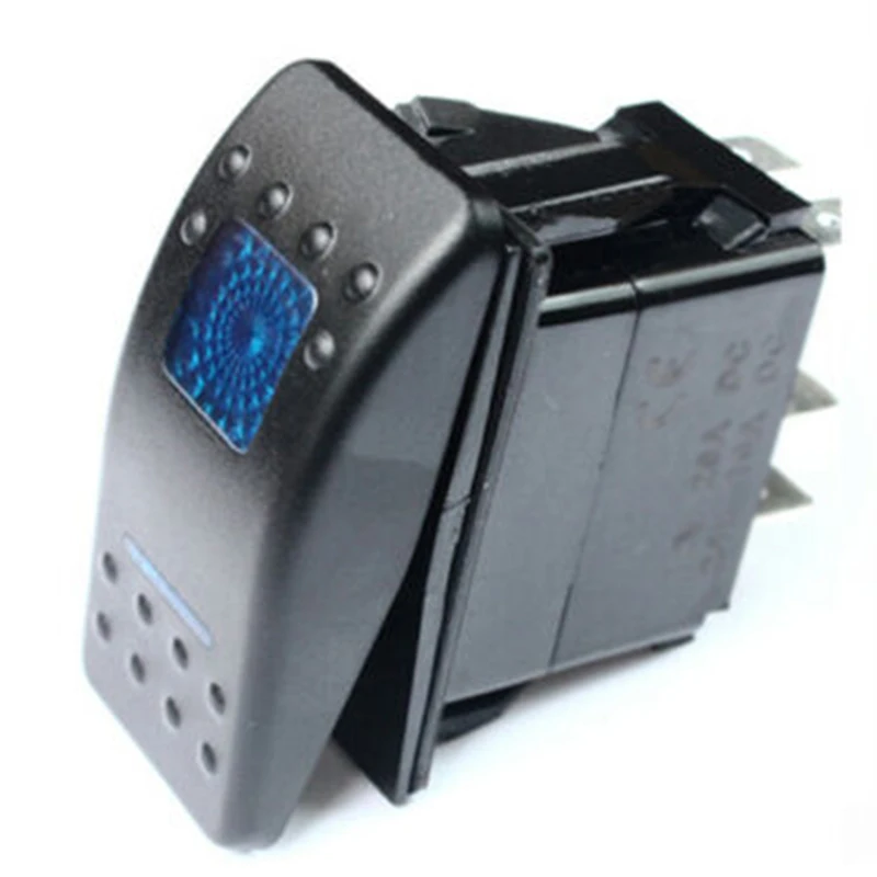 7-контактный ВКЛ-ВЫКЛ-на DPDT морской катер светодиодный перекидной переключатель синий для морской катер автомобиля 1 шт
