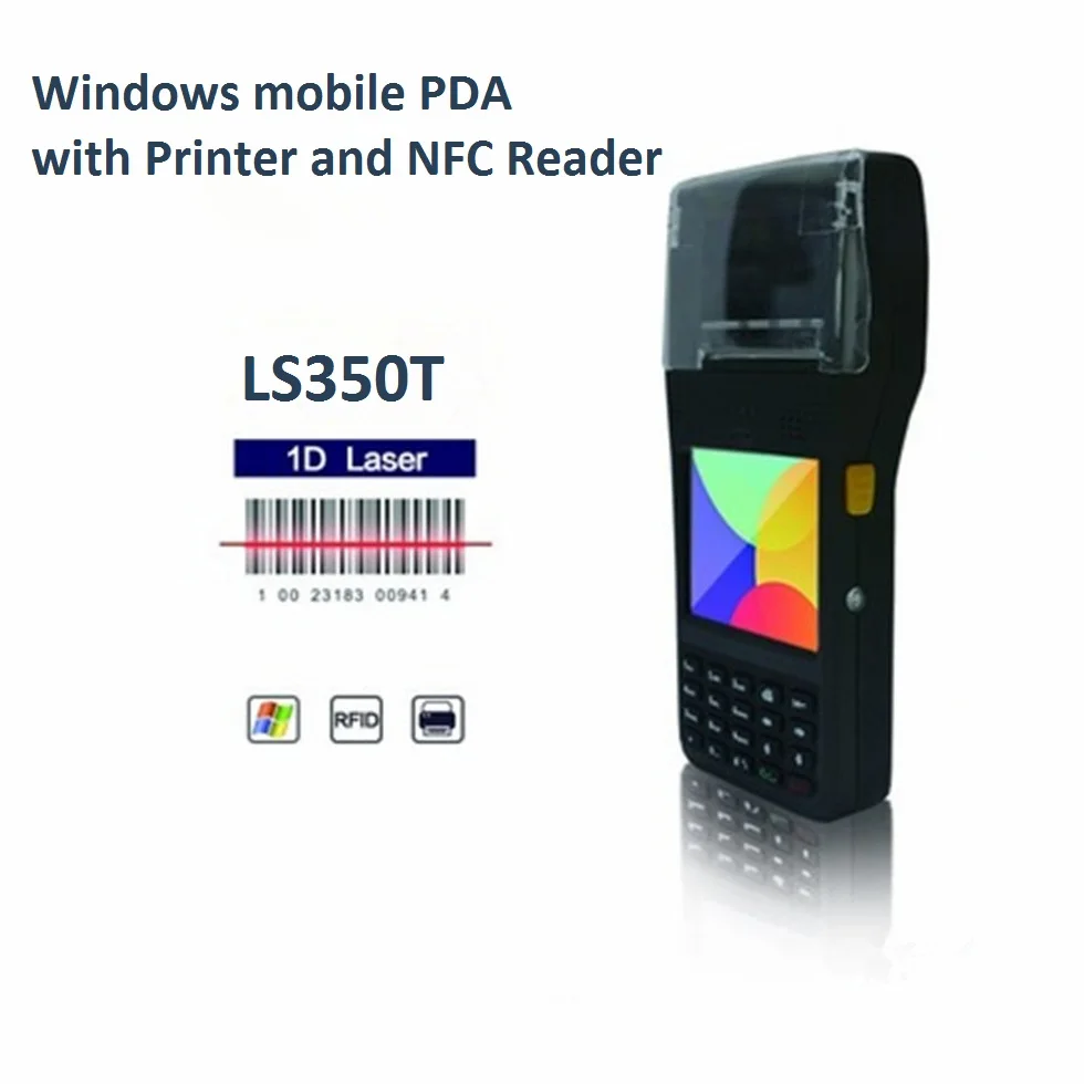LS350T النوافذ المحمولة pda الصناعي مع طابعة