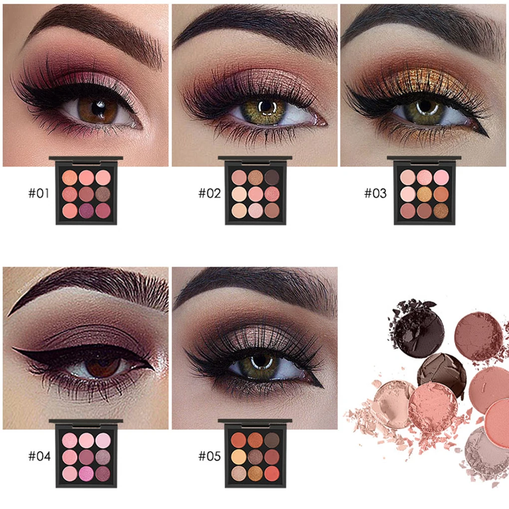 

FOCALLURE 9 Colors Glitter Eyeshadow Palette Shimmer Matte Art Palette Shade Makeup Eyeshadow Set